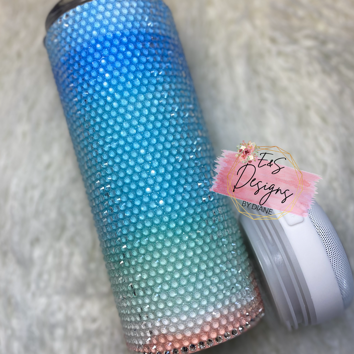 Beach Glass Rhinestone Tumbler