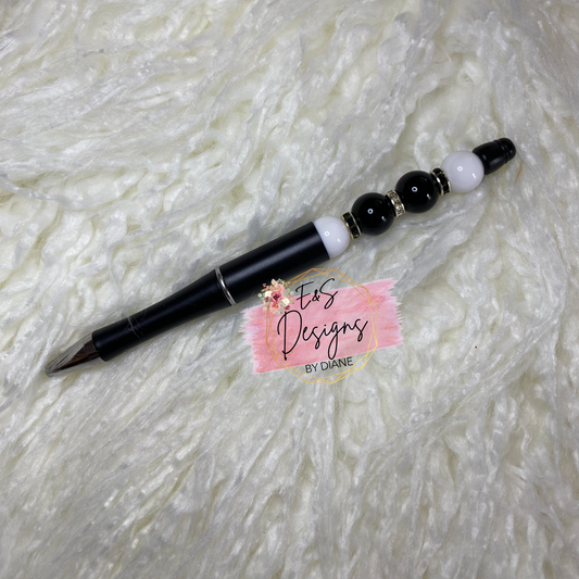Black 12mm Beaded Pen