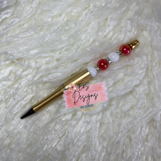 Gold 12mm Beaded Pen